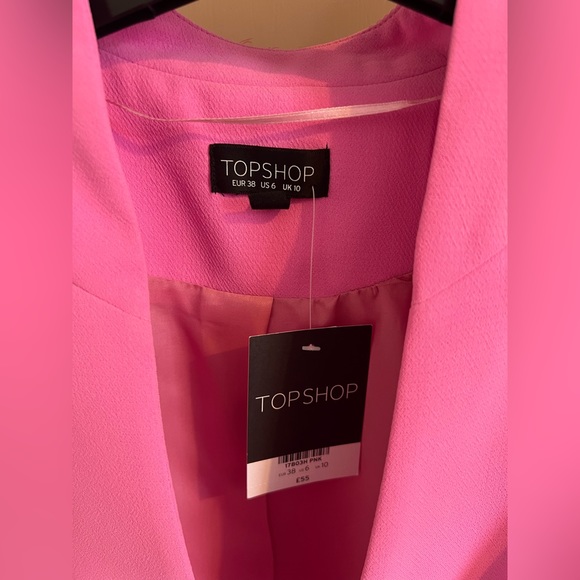 BNWT Topshop bright pink short blazer jacket. Size UK 10 - Picture 3 of 3